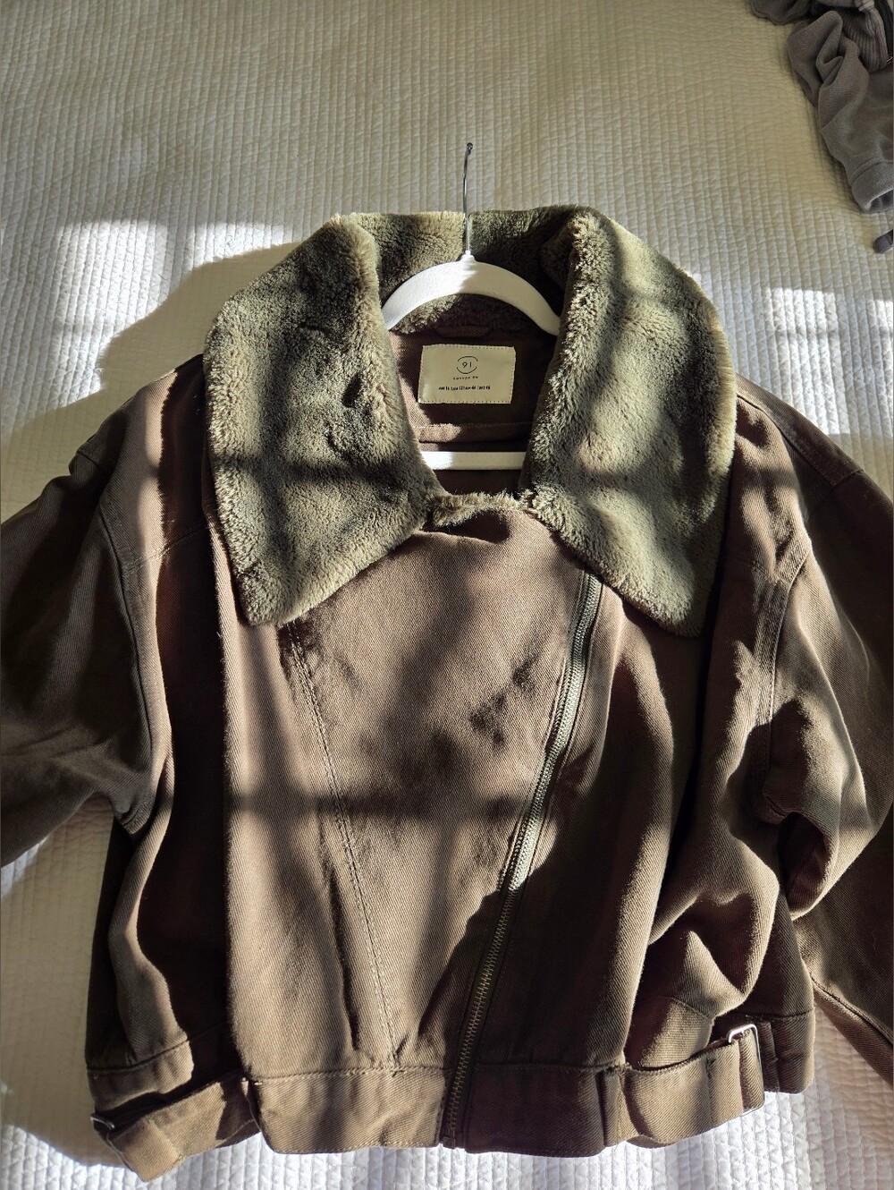 Cotton On Cropped Aviator/Moto Jacket